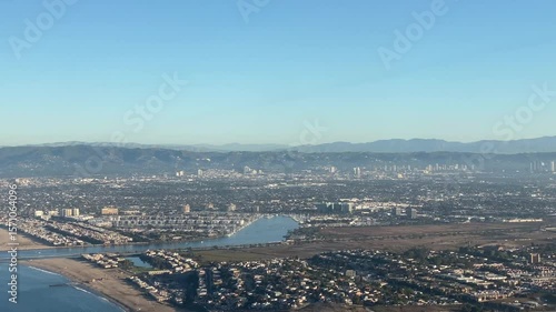 Wallpaper Mural An aerial view of Marina del Rey and Santa Monica in the distance during departure from Los Angeles International Airport Torontodigital.ca