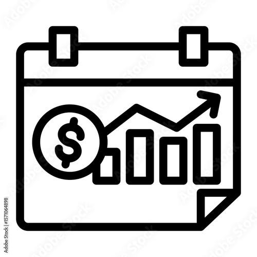 Revenue Period Calendar Icon from Accounting Icon Collection (Outline Style)
