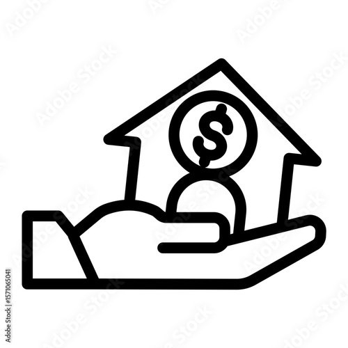 Real Estate Property Loan Icon from Accounting Icon Collection (Outline Style)