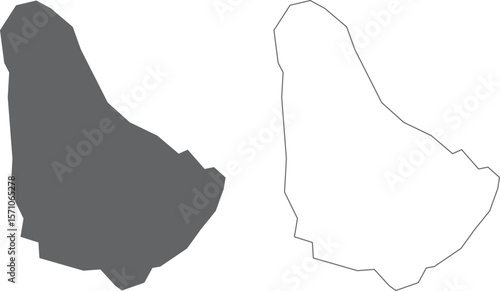 vector illustration of simple abstract map of Barbados 