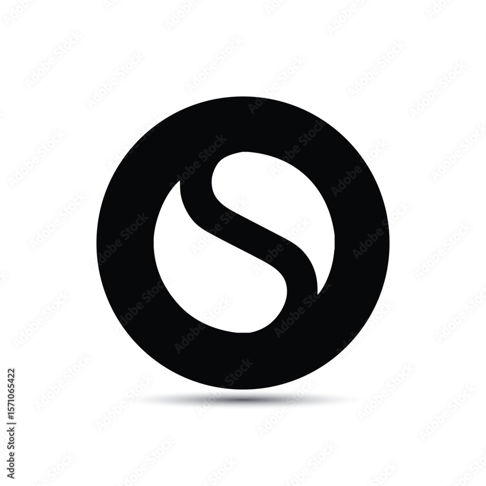 s letter round shape included logo design icon s letter round shape included logo design icon