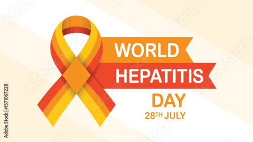 World hepatitis day awareness campaign july ribbon health disease liver infection treatment cure