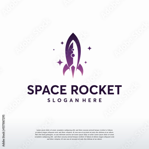 Space Rocket logo designs concept vector, Rocket Technology logo