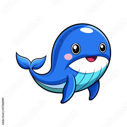 Adorable Cartoon Whale Illustration