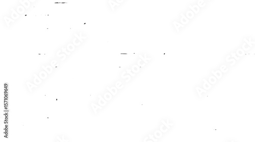 A high contrast image featuring scattered black specks and lines against a white background space
