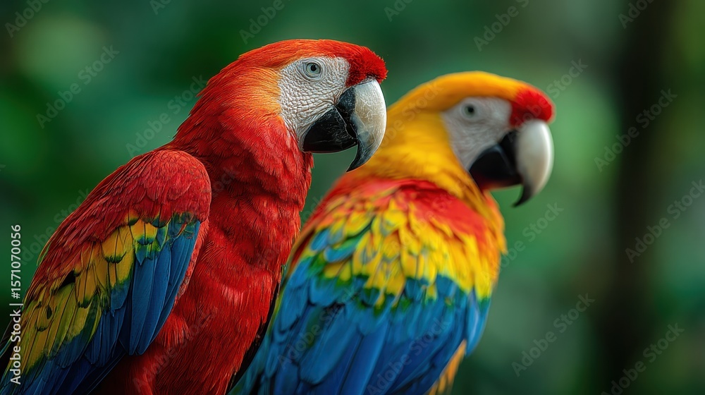 Obraz premium two parrots on a branch