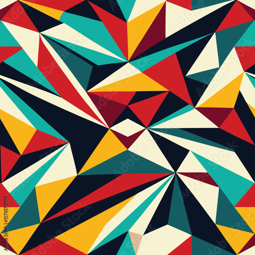 Wallpaper Mural Dynamic colorful geometric pattern design with triangles in a variety of modern bold and pastel palettes for versatile abstract applications. Torontodigital.ca