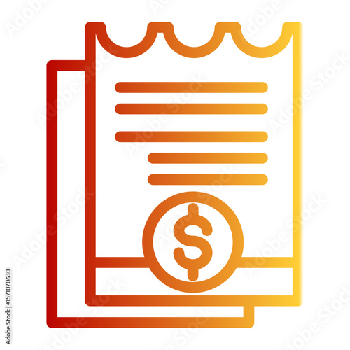 Billing Payment Receipt Icon from Accounting Icon Collection (Outline Gradient Style)