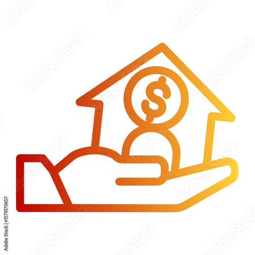 Real Estate Property Loan Icon from Accounting Icon Collection (Outline Gradient Style)