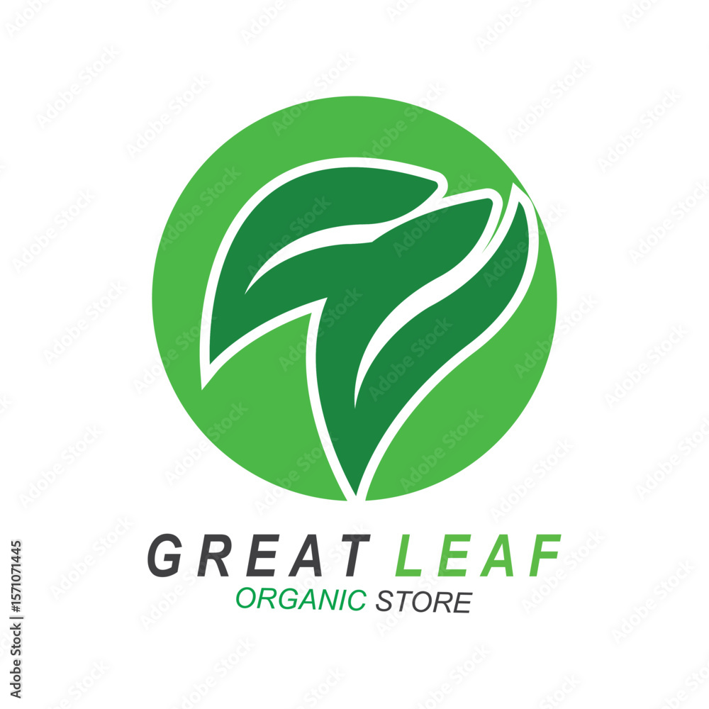 Fototapeta premium Green leaf icons design