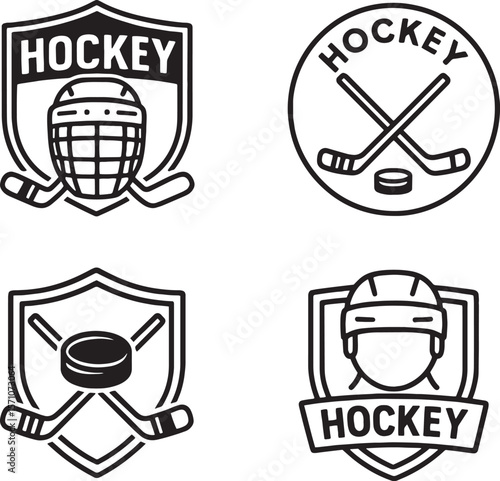 Set of Hockey team emblem