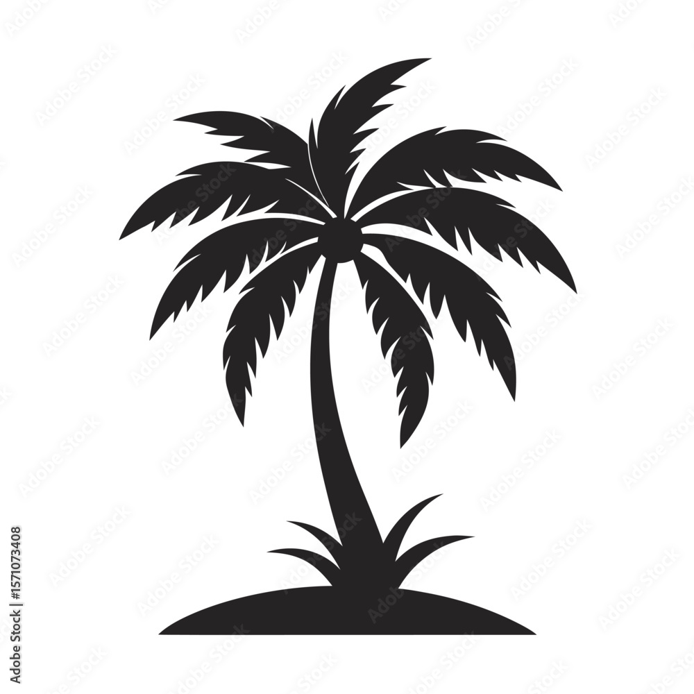 Fototapeta premium coconut tree black color icon on white background