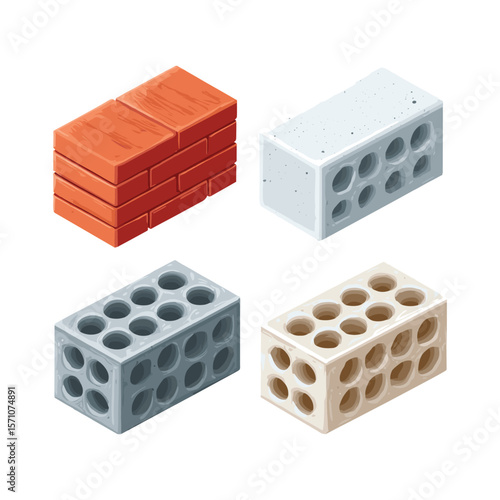 Construction Brick and Cement Block Set