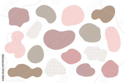 くすみカラーの流体シェイプフレームセット