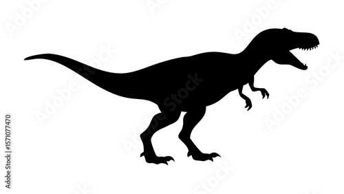 T-Rex Dinosaur Silhouette Vector – Prehistoric Predator Clipart Illustration
