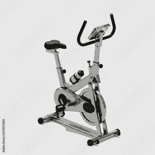 Stationary exercise bike isolated on a white studio background
