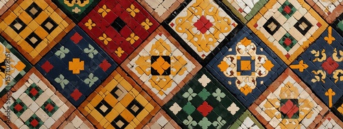 Mosaic tiles background with seemleless pattern. Ai Generative