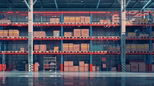 inventory storage warehouse background illustration distribution supply, facility goods, shelving organization inventory storage warehouse background