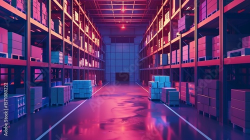 inventory storage warehouse background illustration distribution supply, facility goods, shelving organization inventory storage warehouse background