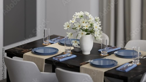 Wallpaper Mural House interior design detail, modern clean living room, dining table close-up shot, home cute background	 Torontodigital.ca