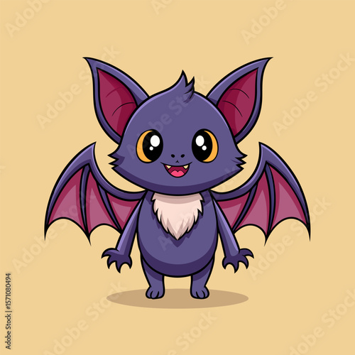 Adorable Cartoon Bat Illustration
