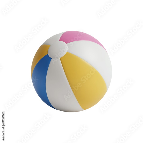 Colorful Beach Ball with Bright Stripes