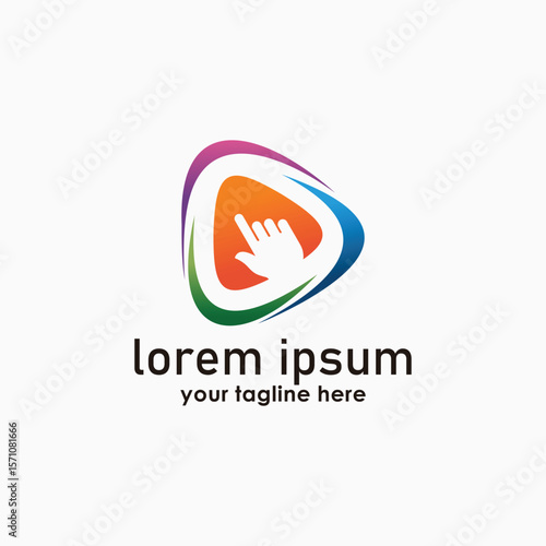 movie click logo design template, digital icon logos, business logo vector
