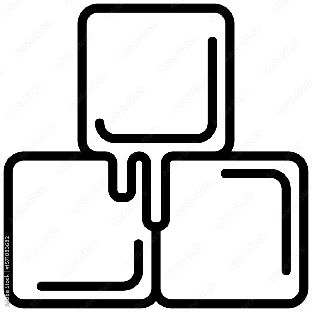 Ice Cubes icon, Black And White Outline Icon Symbol Ice Cubes icon, Black And White Outline Icon Symbol