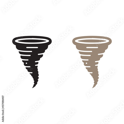 Simple tornado logo vector silhouette. Tornado icon isolated on flat background.