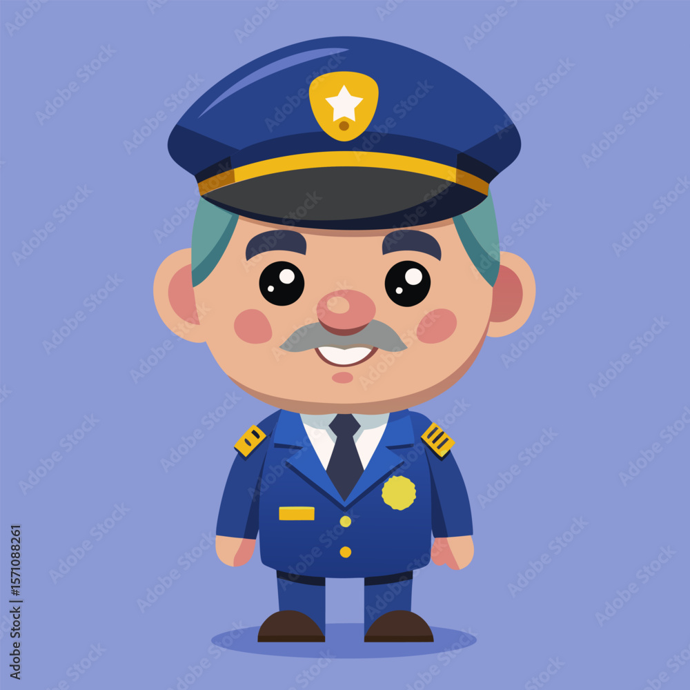 Smiling Cartoon Police Officer Illustration Smiling Cartoon Police Officer Illustration