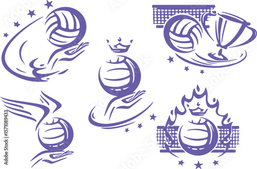 Tennis Icon Set – Racket, Sports, Blue, Orange, Match, Game, Equipment, Ball, Court, Action


