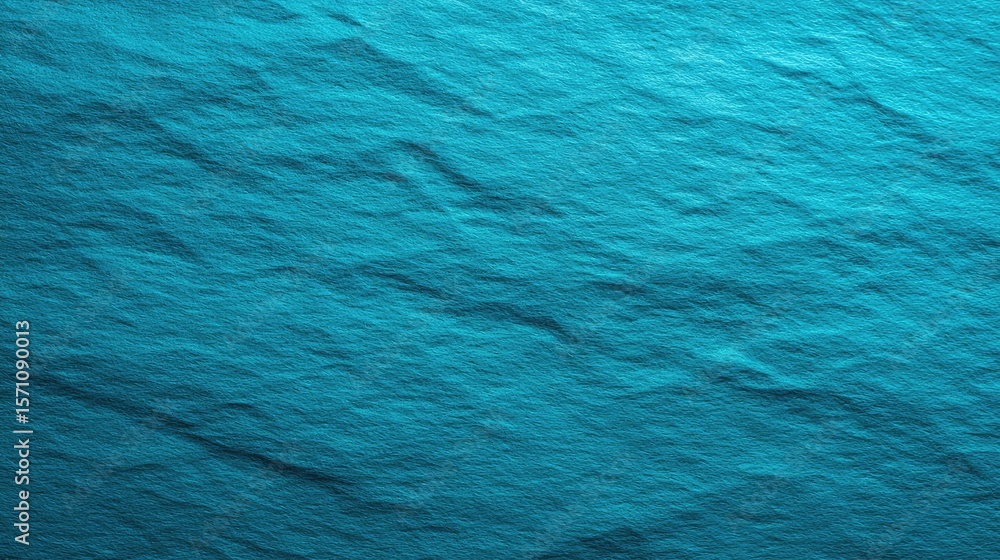 Obraz premium Blue textured paper surface with slight wrinkles, flat lay with wide blank space for product shots