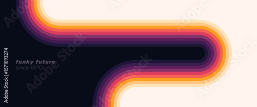 A simple abstract pattern design in retro 1980s style with colorful lines. Vector illustration.
