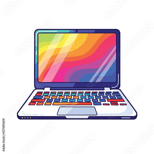 The Digital Canvas: A Visually Striking and Colorful Icon Representing the Modern Work Laptop Experience