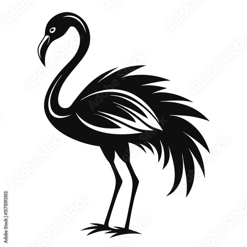 Stylized Flamingo Silhouette