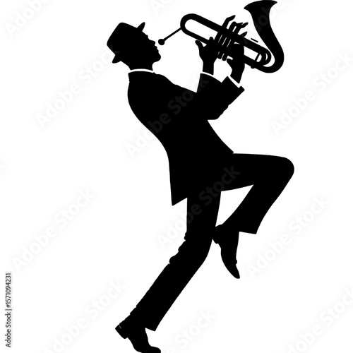 saxophone player silhouette