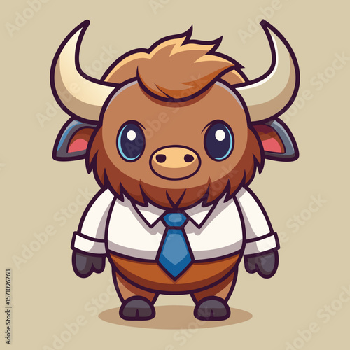 Cute buffalo in a business suit