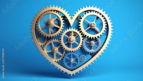 Golden Gears Interlocking Heart Design