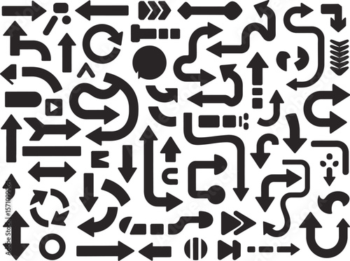 Wallpaper Mural Seamless background of hand drawn arrows with question and exclamation marks. Torontodigital.ca