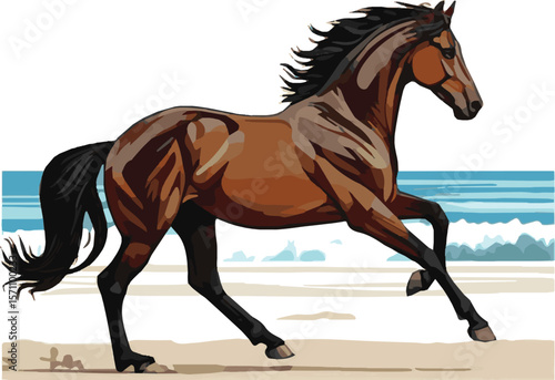 Create a kinds of deferent horse vector art with white background.