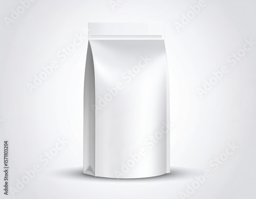Blank White Food Pouch Packaging Mockup