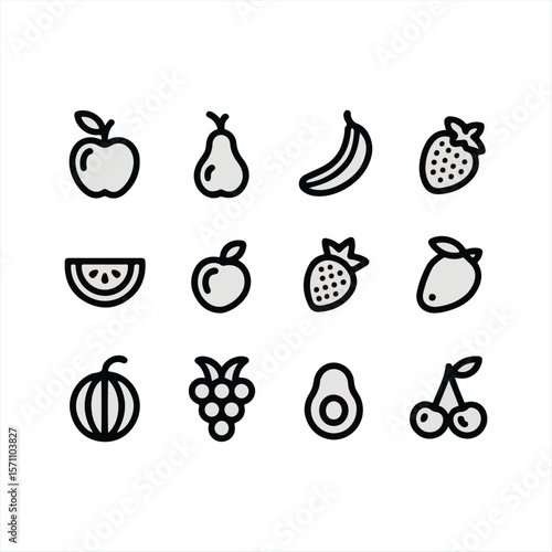 set of fruit icons