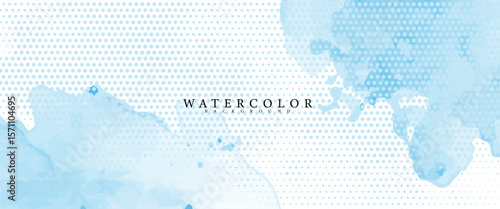 Abstract horizontal watercolor background. Brush stroked painting pastel color watercolour. Hand drawn vector texture.