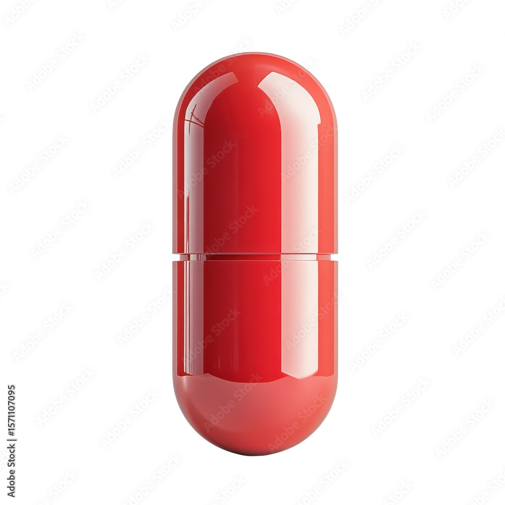 Red Medication Pill Capsule Isolated Treatment Healthcare Remedy on transparent background Red Medication Pill Capsule Isolated Treatment Healthcare Remedy on transparent background