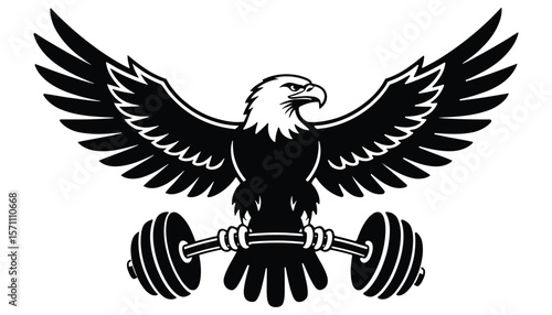 Eagle with Barbell Fitness Logo