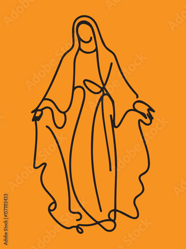 assumption day | Flowing robe draped figure outline religious