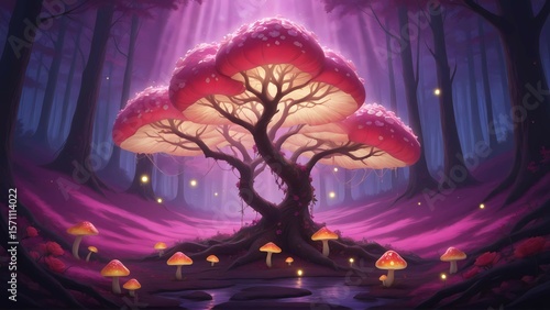 Fantasy Forest and Glowing Mushrooms Vol.36