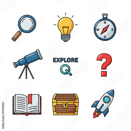 Discovery Icon Set With a Unique, Eye-Catching Style