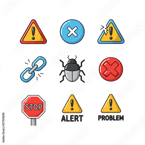 Error Icon Set With a Modern, Minimalist Design