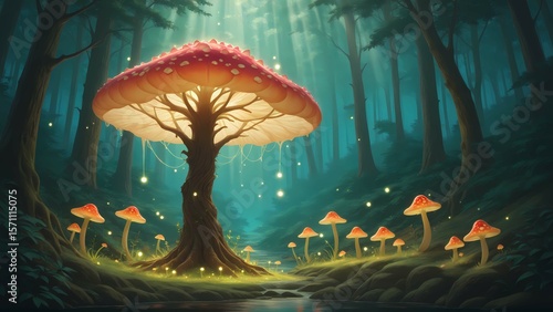 Fantasy Forest and Glowing Mushrooms Vol.16